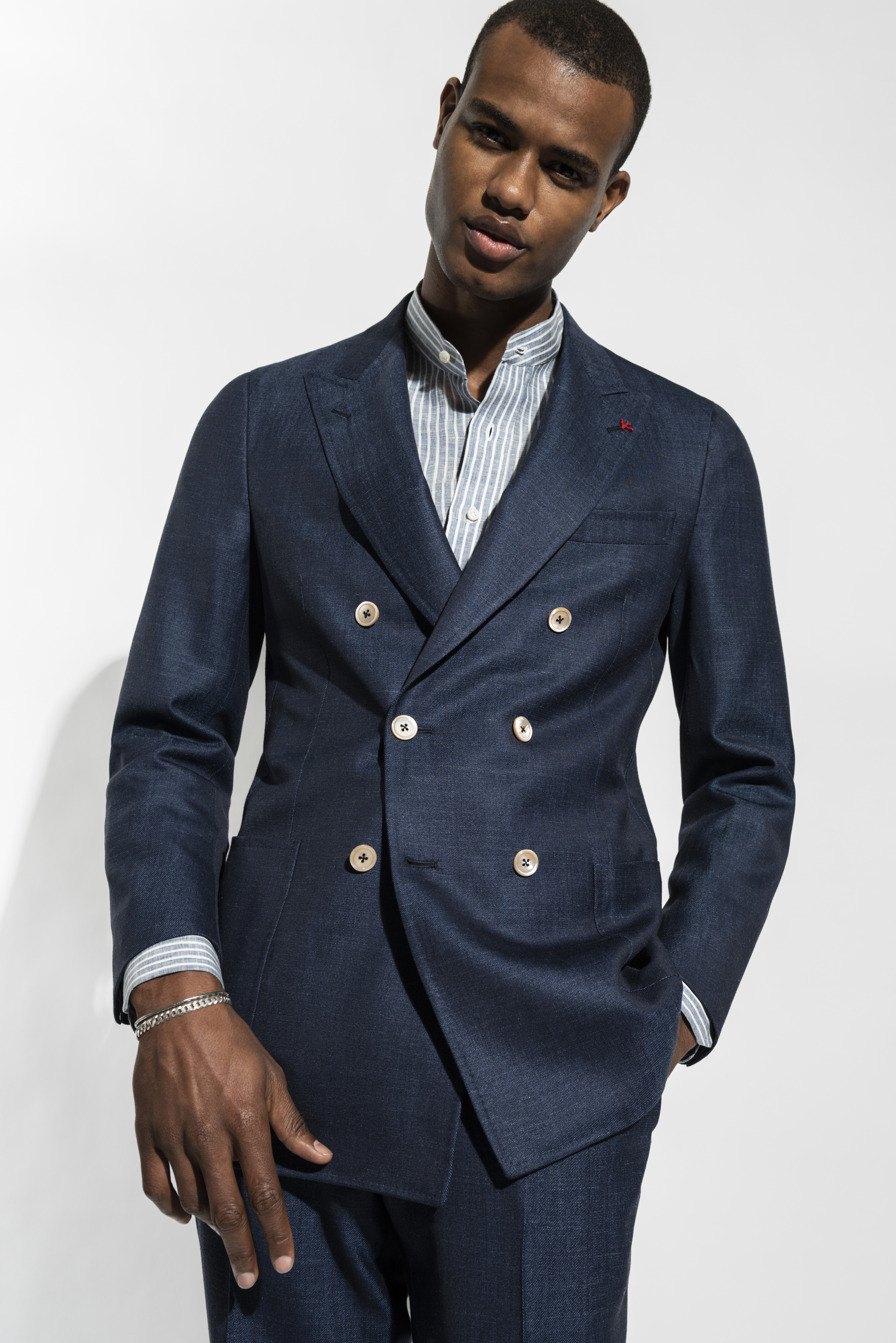 ISAIA Navy Domenico Double Breasted 