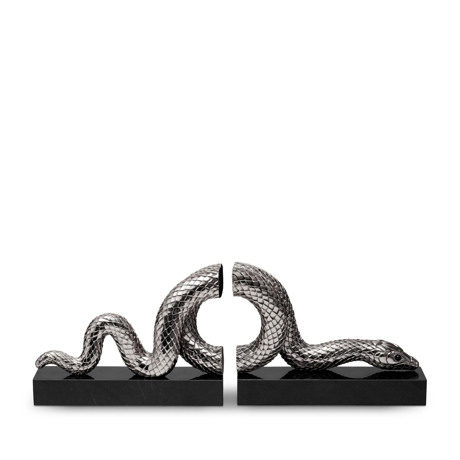 Snake Bookend Set Platinum L'OBJET