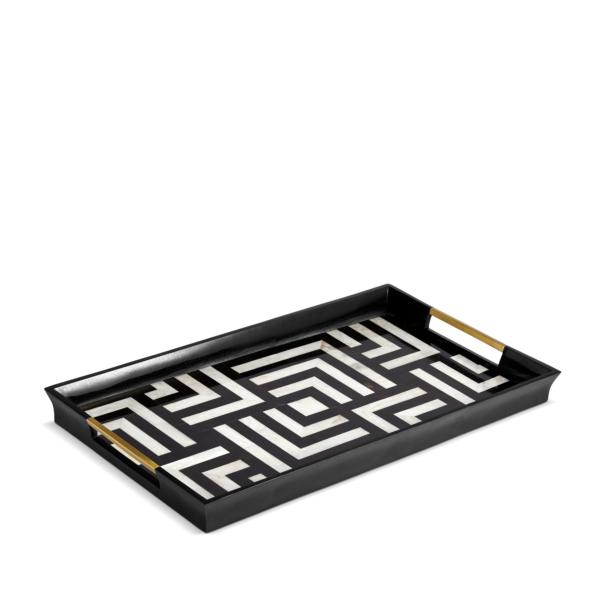 black and white serving tray